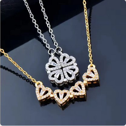 Daughter's 4-Leaf Clover "Lucky Charm" Necklace and Forever Red Gift Box