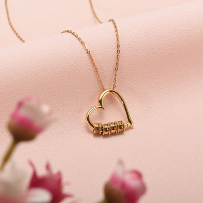 Heart of Our Family - Personalized Necklace with A Dozen Roses Box