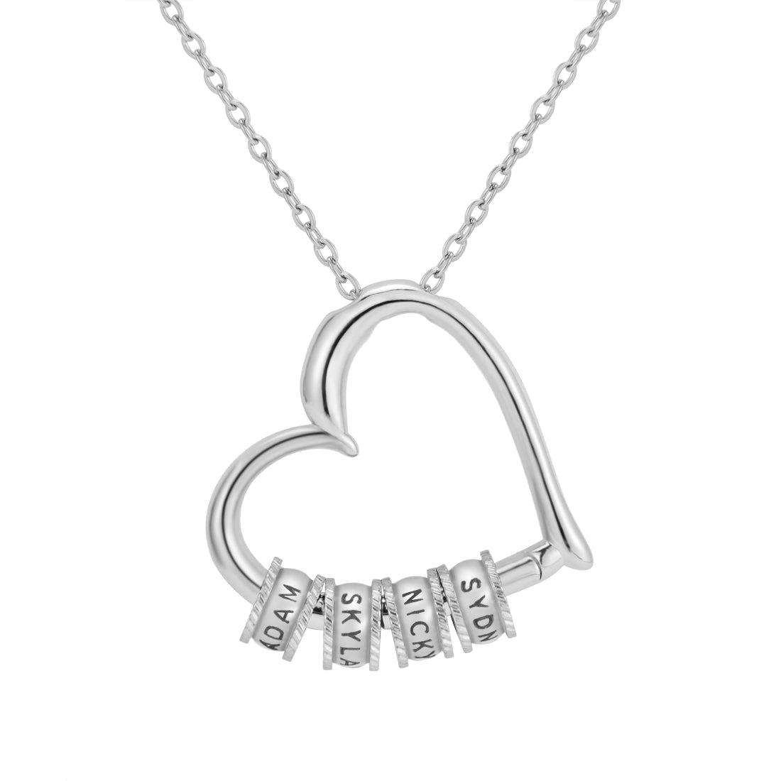 "Heart of Our Family" Necklace with Names Engraving & Forever Rose Box