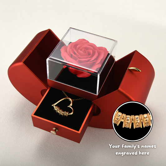 Heart of Our Family - Personalized Necklace with Luxury Red Gift Box