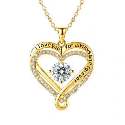 Engraved Heart Necklace with Wooden Box